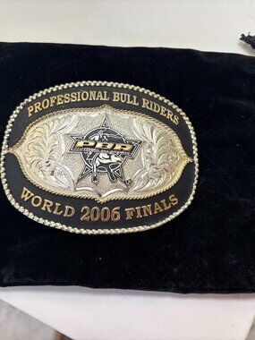 Jeffrey Scott Hand Crafted PBR Award Belt Buckle from 2006 engraved to Adriano M